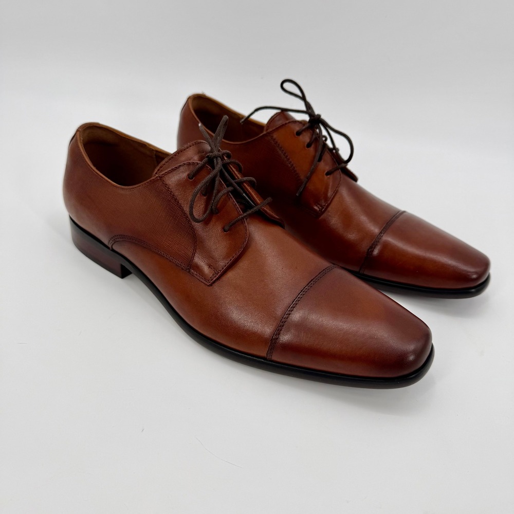 NEW Florsheim Angelo Cap Toe Oxford Dress Shoes Cognac Mens 10.5 D w/ Box